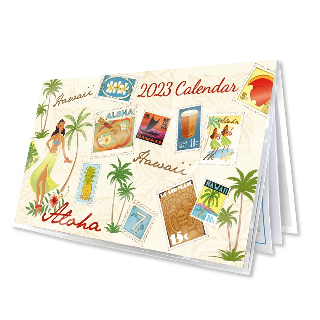 Hawaii 12 Month Pocket Calendar January 2023 - December 2023 Stamped