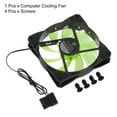 thumbnail image 3 of Computer Case Fan 600-1200RPM 120mm 4 Pin Green LED Silent Cooling Fan 15 LED 12V with Rubber Pads 4 Screws, 3 of 5