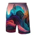 thumbnail image 4 of Balery Colorful Surreal Landscape Traje de Baño Estilo Hawaiano para Hombre, Shorts de Secado Rápido con Bolsillos-Large, 4 of 5