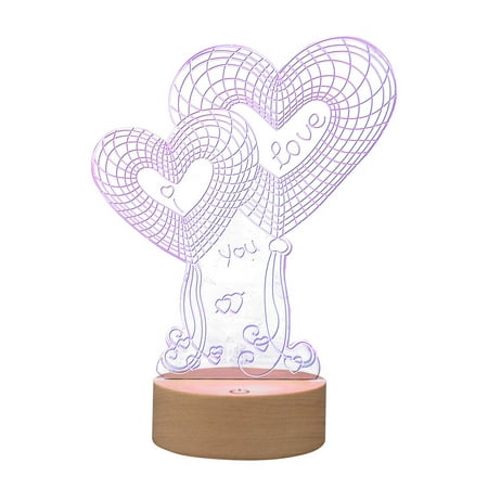 

BMForward Valentine s Day Gift 3D Night LED Colorful Gradient Remote Night Light
