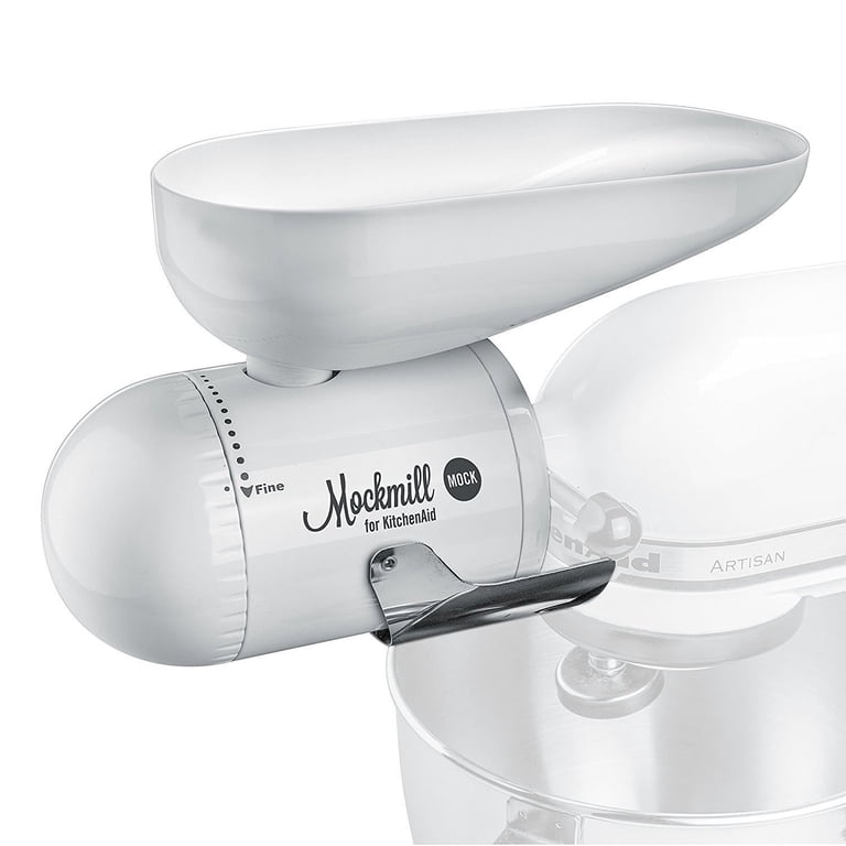 Wolfgang Mock KitchenAid Grain Mill Attachment, White Metal and