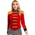thumbnail image 1 of iefiel Veste à Franges pour Femmes Cirque Ringmaster Velours Victorien Manteau de Fête Rouge TTG, 1 of 8