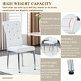 thumbnail image 4 of TesNus Modern Glam Dining Chairs Set of 2, White Faux Leather with Crystal-Tufted High Back, Croc Texture, Chrome Metal Legs, Wipe-Clean, Wobble-Free When Leveled, Easy Assembly, 4 of 9
