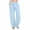 Light Blue, variant on oiangi Boho Pants for Women Summer Cotton Linen Trousers Drawstring Elastic Waist Beach Pant with Pockets Light Blue 2XL