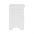 thumbnail image 3 of Candy 25 Inch Nightstand- 2 Drawers- Nickel Bar Handles- White Solid Wood, 3 of 6