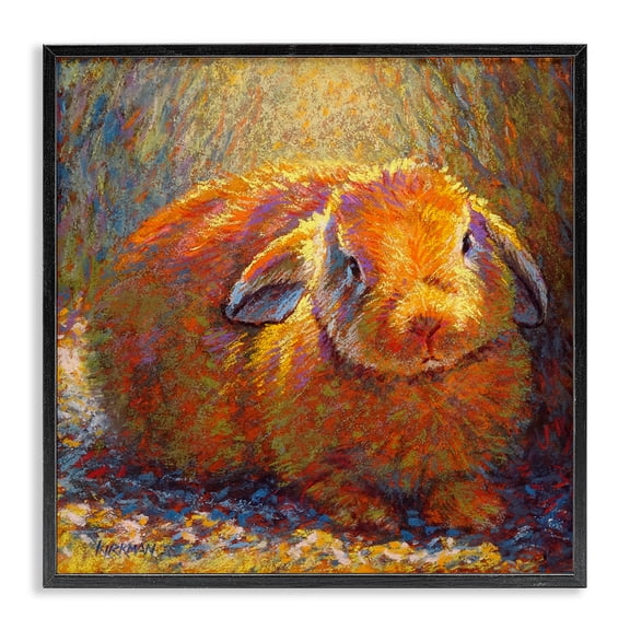 Stupell Industries Rustic Lodge Abstract Rabbit in Nature Black Framed Giclee Art, 12 x 12, by Rita Kirkman