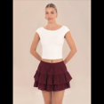 thumbnail image 4 of Shorts Holgados para Mujer, Estilo Bohemio, con Volantes, con Diseño de Mariposas en , Minifaldas de Cintura Alta, Shorts Casuales Rojo S, 4 of 8