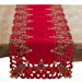 thumbnail image 3 of SARO QX227.R1668B Christmas Trees Holiday Table Runner  Red, 3 of 6