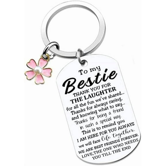 To My Bestie Gifts Keychain for Women Girls Friendship Bff Best Friend Keychains Gifts for Women Appreciation Thank You Keychain Gifts for Friends Female Graduation Birthday Gifts for Women Besties