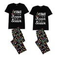 thumbnail image 3 of LuLiaMenton Matching Couples Christmas Pajamas Reason For Season Short Sleeve Long Pants Set, 3 of 5