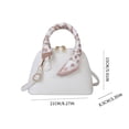 thumbnail image 2 of Bolso de hombro para mujer Bolso bandolera de cuero de PU Bolso de mano con bufandas elegantes (Blanco), 2 of 3