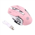 thumbnail image 2 of RatóN InaláMbrico Silencioso Recargable por USB para Juegos, RatóN Recargable con Bluetooth para PC y PortáTil, Color Rosa, 2 of 5