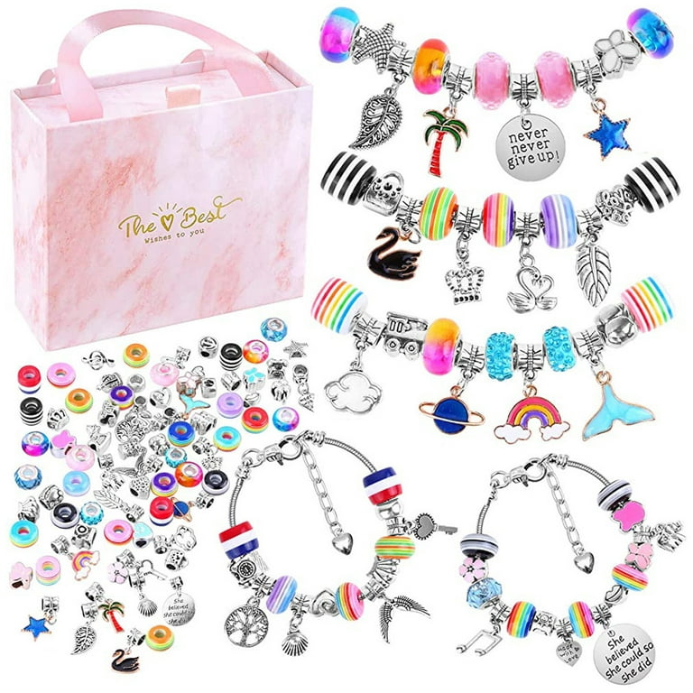 85 Pcs Charm Bracelet Making Kit, DIY Charm Bracelets Beads for Girls