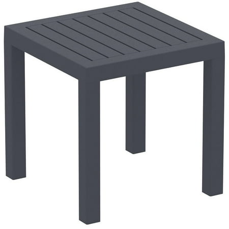 Square Patio Side Table - Compamia Ocean Square Resin Patio Side Table in Dark Gray