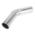 thumbnail image 1 of Tubo de escape mandril a 45 grados para bricolaje, tubo de escape modificado para automóvil, 80 mm/3.15" OD, 200 mm/7.87" de longitud, acero inoxidable T316, tono plateado, 1 of 1