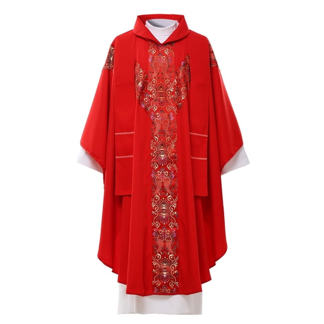 Casulla BLESSUME, vestimentas eclesiásticas para sacerdotes, clérigos, algodón rojo