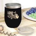 thumbnail image 2 of Love to Golf Quote with a Heart & Clubs in a Bag, Golf Player, Golfing or Golfer Themed Merch Gift, Black 12oz Insulated Wine Tumbler, 2 of 5