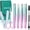 Green-7pcs, variant on MORGLES 7PCS Tweezers Set, Stainless Steel Eyebrow Tweezers with Curved Scissors, Razor & Brush for Ingrown & Facial Hair, Travel Case, Black