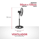 thumbnail image 2 of Ventilador de pedestal 18" metálico 3 velocidades 80W cabezal ajustable, 2 of 5
