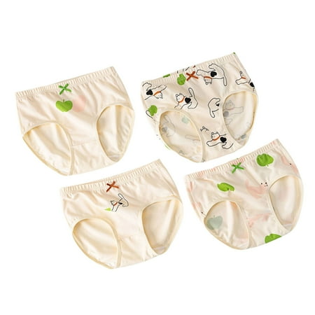 PEASKJP Girls Underwear Girls Breathable Bikini Panties For Hipster Briefs Toddler Underwear Comfortable (Khaki 5-6 Years)