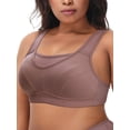 thumbnail image 3 of Deyllo Women's Sports Bras Plus Size High Impact Full Support Non-padded Wireless Workout Running Exercise Bra Activewear, Amber 42DDD, 3 of 15