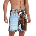 thumbnail image 3 of Rocae Christmas Horse for Men's Soft Sleep Pajama Shorts, Waistband and Pockets, 3 of 9