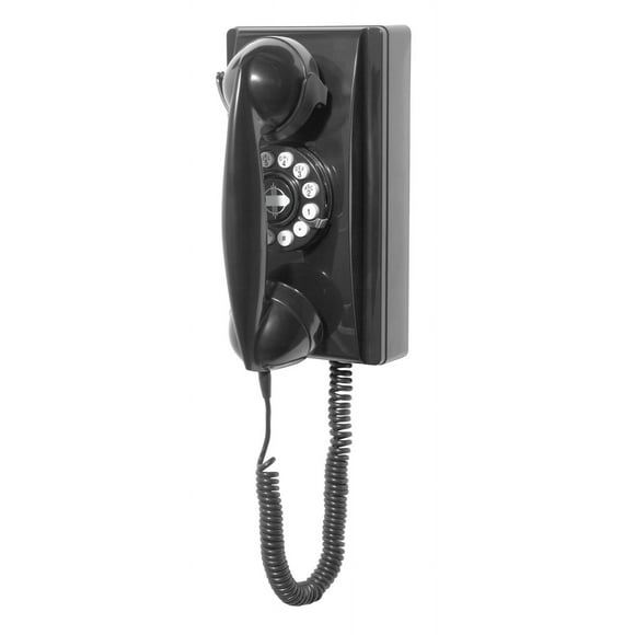 Crosley CR55-BK Wall Phone with Push Button Technology, Black