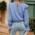 thumbnail image 7 of WIZUTIZ Fall Winter Shirt Women's Casual Sexy Fashion Solid Long Sleeve Tops Women V Neck Pullover Blouse, 7 of 7