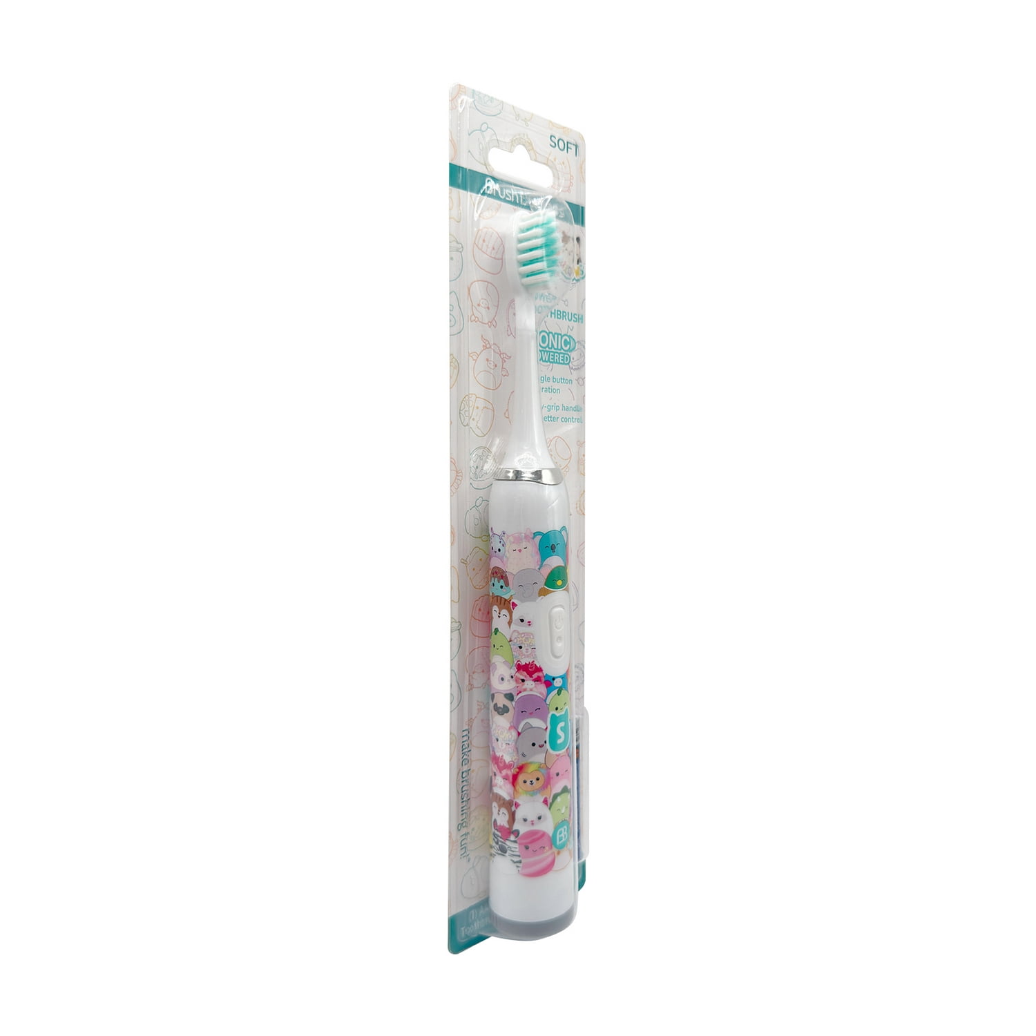 Squishmallow Sonic Powered Soft Bristles Toothbrush by Regent Products – Gentle Kids Sonic Toothbrush with Soft Bristles & Fun Character Style, Pack of 1