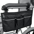 thumbnail image 1 of Sac Latéral pour Fauteuil Roulant, Sac pour Fauteuil Roulant, Sac de Rangement pour Fauteuil Roulant à Multiples Poches en Pongé de Polyester pour le Transport de Mobilité Noir, 1 of 8