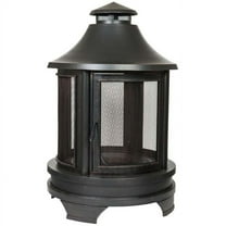 Dagan FP-1026 Pagoda Style Wood Burning Fire Pit with 6 in. Clearance, Antique Copper & Black