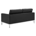 thumbnail image 3 of Modway Loft Tufted Upholstered Faux Leather Loveseat and Armchair Set in Silver Black, 3 of 6