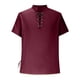 thumbnail image 1 of pstuiky Camisa de manga corta para hombre, Camisa de estilo hippie para hombre, de manga corta, estilo playero, informal, con cuello levantado y cuello vuelto. camisas casuales para hombre xxl, 1 of 5