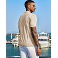 thumbnail image 4 of COOFANDY Men's Knit Shirts Short Sleeve Button Up Polo Shirt Fashion Casual Summer Beach Shirts, 4 of 6