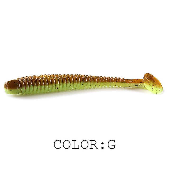 Cebo blando Luya para peces, hilo de cola en T, doble color, olor a sal, 6,3 cm/8 cm/9,7 cm