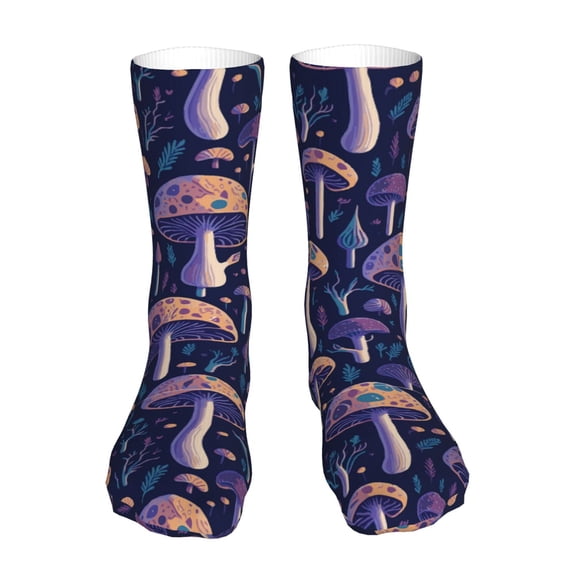Salouo Floral Hippie Mushrooms Pattern Fun Novelty Crew Socks,Casual Athletic Socks Neutral Socks
