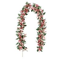 Cinvoph 6.56ft Christmas Artificial Garland with Decorative Berry for Fireplace, Mantle, Wall, Indoor, Outdoor Christmas Decorations, Green