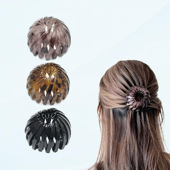 3PCS Bird's Nest Hair Clip-Bird's Nest Shaped Hair Holder, Clip Bun Maker, Lazy Bird's Nest Plate Hairpin Claw Clamps Extended Ponytail Bun Maker, Ponytail Clip Hair Accessories for Women Girls