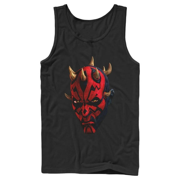 Men's Star Wars: The Clone Wars Darth Maul Big Face  Tank Top Black X Large
