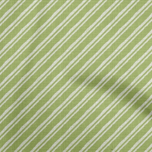oneOone Rayon Light Green Fabric Stripes Craft Projects Decor Fabric Printed By The Yard 56 Inch Wide