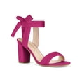 thumbnail image 1 of BLISSFUL STEP Women's Sandals Ankle Tie Back Open Toe Block Heels Hot Pink 8, 1 of 7