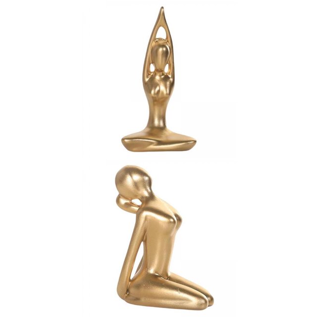 Estatuilla de yoga perfecl 2 Uds escultura pequeña decoración de escritorio