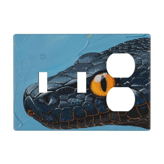 Snake Switch Cover Decorative Wall Plate 3-Gang 2-Toggle 1-Duplex Standard Size