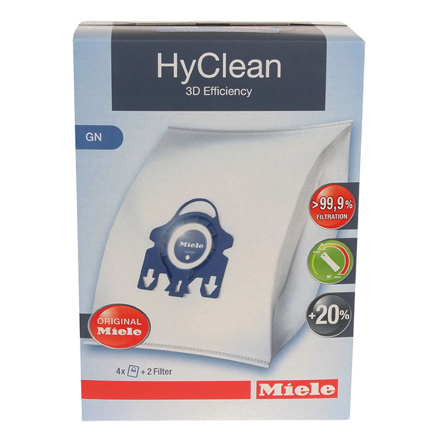 Genuine 3D Miele GN G & N Hyclean Blue Collar Vacuum Cleaner Bag & Filter Pack 