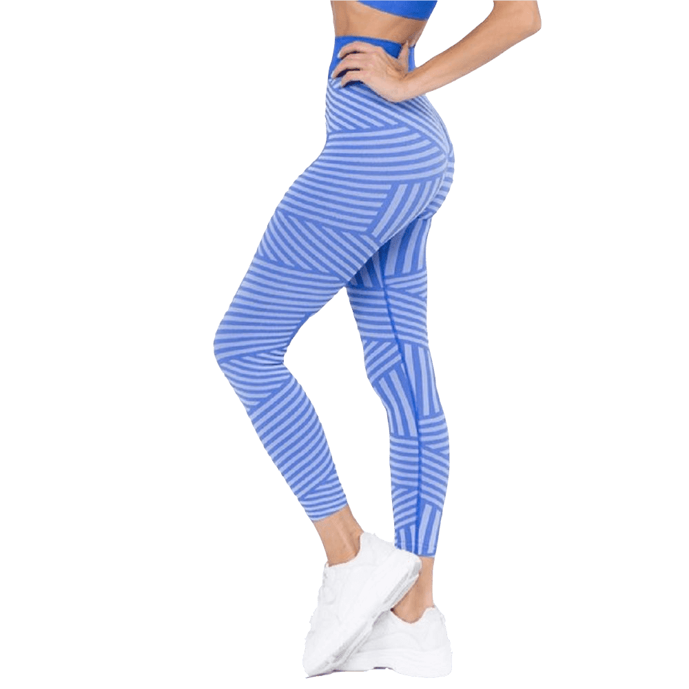 Women's Striped Seamless Activewear Leggings - Grey, S 