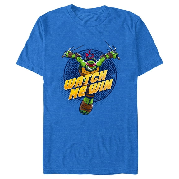 Men's Teenage Mutant Ninja Turtles Watch Me Win Raphael  Graphic Tee Royal Blue Heather 2X Large