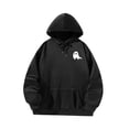 thumbnail image 3 of Sudaderas con capucha para mujer, jersey, ropa de otoño, sudadera de manga larga, ropa deportiva, jersey, Tops para el trabajo, invierno, calle, Campi , Negro SG, 3 of 8