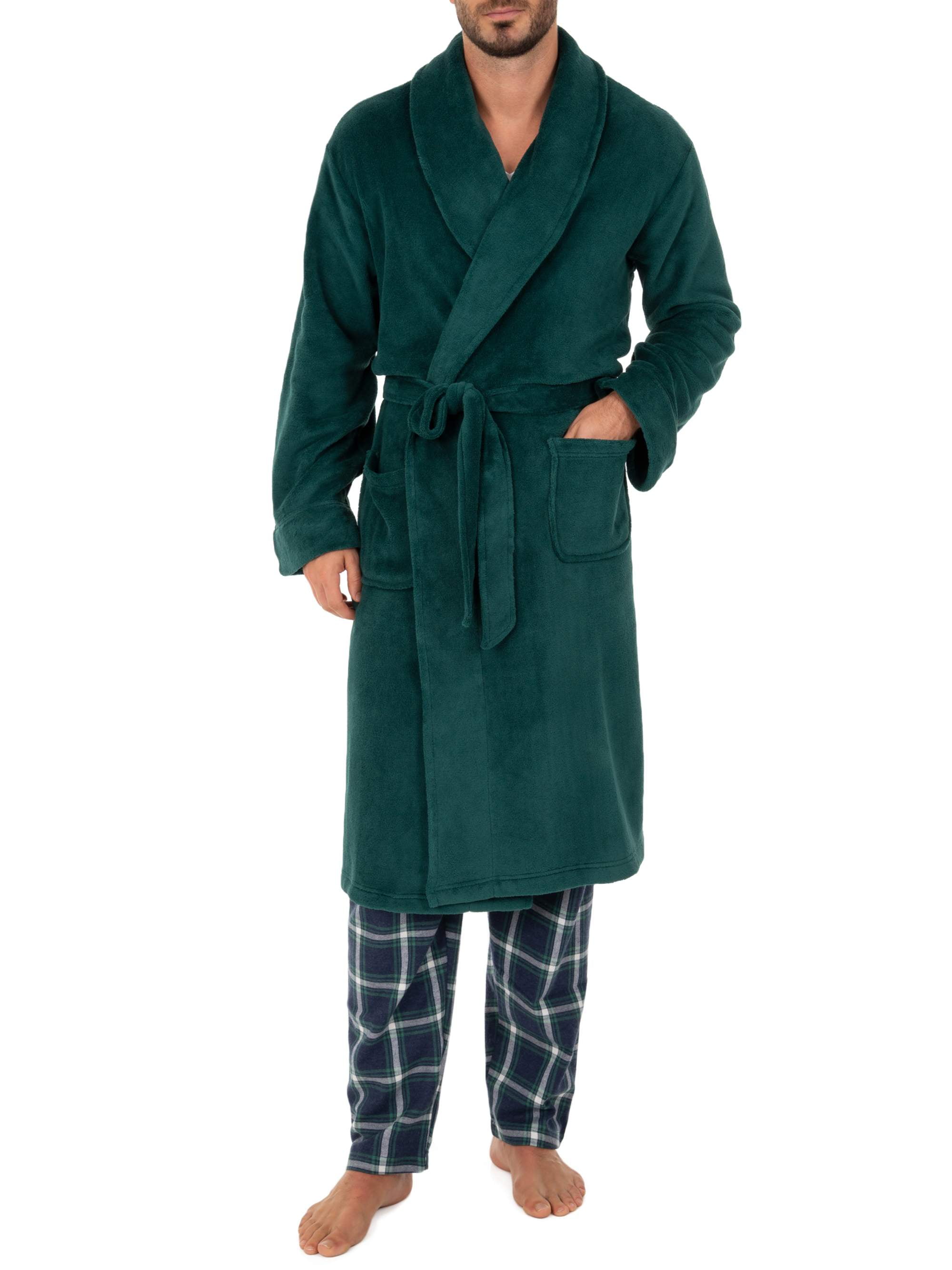 Fruit Of The Loom Fruit Of The Loom Men S Solid Plush Fleece Robe One Size Walmart Com Walmart Com