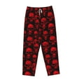 thumbnail image 4 of Goofa Red Skulls Printed Soft Pajama Pants for Women, Wide Leg Comfy Casual Lounge Yoga Pants-Large, 4 of 9