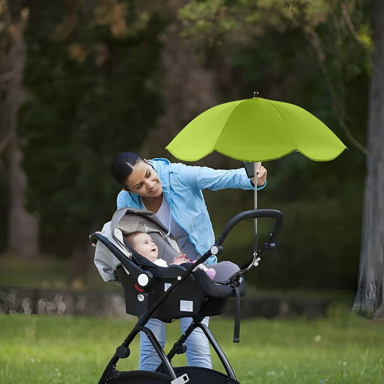 Umbrella Stroller Parasol With Clamp - Portable Clip On Umbrella For Stroller, Beach Chair & Travel (Black)